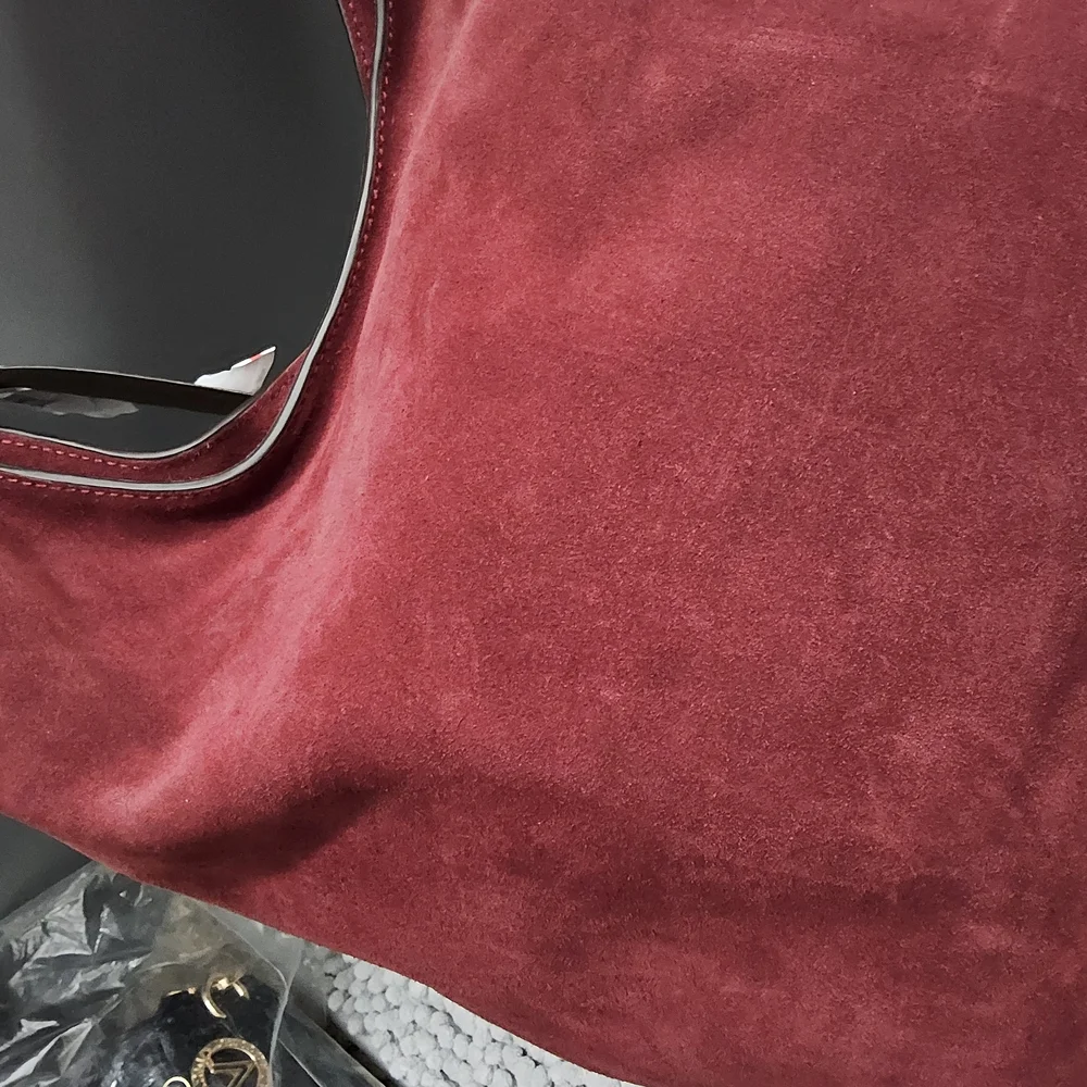 Donna Karen New York Suede Bag with Gold Accents